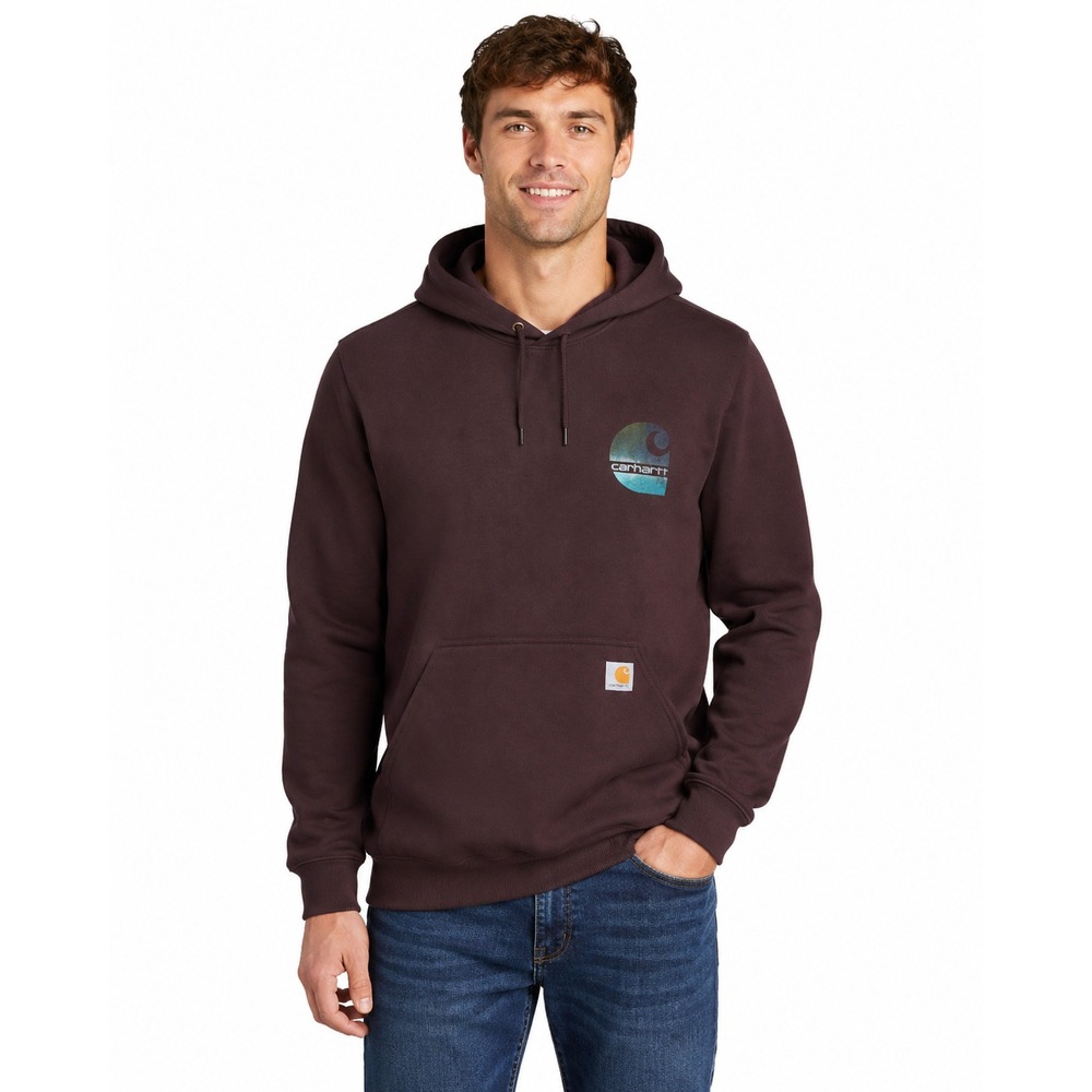 Carhartt Men's Abstract Graphic Loose Fit Midweight Hoodie Sweatshirt Sepia S